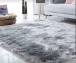 Smte Grey Fluffy Carpet Shaggy & Foldable Rug 200 X 150 With Keychain
