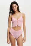 Cotton On Broderie Longline Lace Tie Up Bralette - French Fairytale