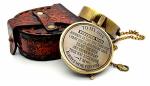 5MOONSUN5'S Engraved Brass Compass Gift To My Son With Leather Case - Nautical Gift From Dad Or Mom Functional Navigation Compas
