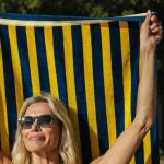 Velour Stripe Beach Towel Golden Coastline