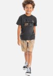 Single Jersey T-Shirt And Microfiber Bermuda - Dark Grey