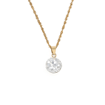 Yellow Gold & Sterling Silver Crystal Halo Pendant On A Chain