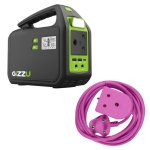 GIZZU - 242WH Portable Power Station & 3M Heavy Duty Extension Lead Pink