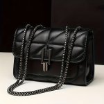 Elegant Women's Shoulder Bag With Chain Strap Quilted Pu Crossbody Purse Luxury Simple Underarm Bag