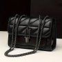 Elegant Women's Shoulder Bag With Chain Strap Quilted PU Crossbody Purse Luxury Simple Underarm Bag