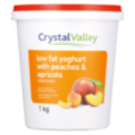 Crystal Valley Low Fat Yoghurt With Peaches & Apricot 1KG