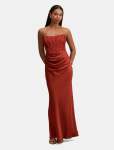 Ivy Lace Corset Drape Maxi Dress - 18 Rust