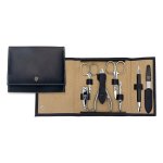 3 Swords L58901 F N Manicure Set - Black Genuine Leather