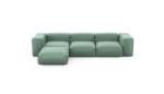 Four Module Chaise Sofa - Velvet - Mint - 314CM X 199CM
