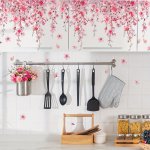 Contemporary Cherry Blossom Vine Wall Stickers - Polyvinyl Chloride Self-adhesive Decoration For Living Room Kitchen Bedroom - S