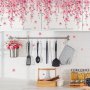 Contemporary Cherry Blossom Vine Wall Stickers - Polyvinyl Chloride Self-adhesive Decoration For Living Room Kitchen Bedroom - Single Use Floral Wall Decals Set