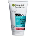 Garnier Pure Active 3-IN-1 Clay Wash Scrub Mask 50ML