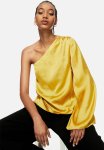One-shoulder Blouse - Yellow