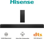 Hisense HS2100 2.1 Channel Soundbar 240W Total Output Wireless Subwoofer Dolby Digital – New