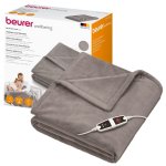 Beurer HD 150 XXL Electric Blanket Throw Heated Over Blanket For Sofa Bed Study 1.5X2M Taupe Grey