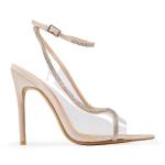 Champagne Satin Stiletto Sandal