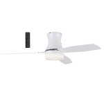 Steel And Glass White Remote Control With 6 Speed Control Fan