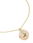 Tweens Gold Plated Stainless Steel Blue Enamel Tulip Locket Necklace