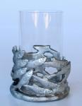 Fish Candle Holder Silver 19X12CM