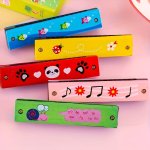 Kids' 16-HOLE Harmonica Toy Set - Wooden Party Favor Musical Instruments With Colorful Plastic Inlay For Children Ages 3-6 Perfe