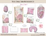 Cot Duvet Bedding Pastel Jungle Farm Watercolour Set Pink