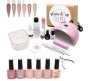 High Quality Uv/led Glam Gel Nail Polish Starter&soak Off Kit 19 Pink Lamp - Winterfall/pink Lamp Winterfall