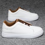 Men's Trendy Solid Color Low Top Skateboard Shoes Comfy Non Slip Casual Slip On Sneakers For Men's Outdoor Activities