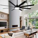 Tundra Oversized Ceiling Fan With LED Light Black White - White
