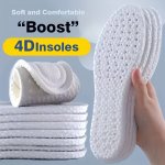 1PAIR 4D Unisex High Elastic Shock Absorbing Deodorant Sport Insoles Comfortable Breathable Massage Cushion For Feet Care Orthop