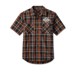 Men’s Spirit Of Freedom Performance Short Sleeve Shirt – Orange Plaid