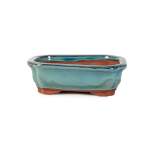 Assorted Glazed Bonsai Pots 7" - Green Rectangular 18 X 14 X 5CM