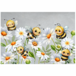 Deco Print Cute Bees And Daisies