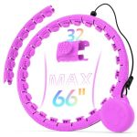 Jloibao Weighted Hula Circle With 32 Links 66 Inch Sweet Weight Ball For Adults Weight Loss Infinity Fitness Hoop Plus Size For