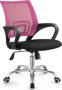 Zippy Netting Back Office Chair With Chrome Base Pink & Black