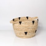 Maize Speck Basket Large - Cream black