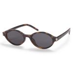 Brown Tort Oval Metal Detail Sunglasses