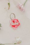 Pink Floral Keyring