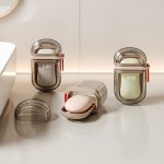 1PC Transparent Travel Soap Container Leakproof Soap Box Travel Soap Holder With Removable Draining Layer Portable Soap Case For