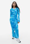 Gathered Dress - Turquoise tie-dye