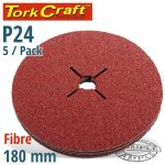 Craft Fibre Disc 180MM 24 Grit 5 Pack