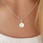 With Love 925 Sterling Silver Cz Initial Necklace A-z Size: 12.5MM On Adjustable 45-50CM Chain - I