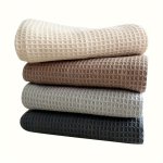 4PCS Waffle Weave Cotton Dish Cloths 34.8CM Square - Ultra Absorbent Kitchen Towels For Cleaning & Drying Modern Solid Color Des