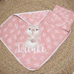 Hooded Towel Dusty Pink Bunny