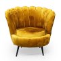 Nu Dekor - Tulip Velvet Single Seater Chair - Mustard