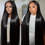 Brazilian Long Straight Human Hair Wigs 13X4 Lace Frontal Wig For Women Real Hair Lace Front Wigs Pre Plucked 40.64-86.36 Cm
