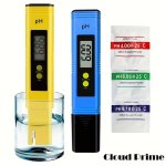 Cloud Prime Portable Ph Meter For Drinking Water With 0.01 Precision 0 To 14 Ph Range Battery Operated With Button Cell Water Qu