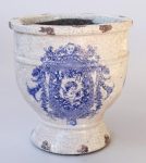 Blue & White Distressed Planter Foot – 28X27CM