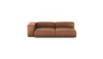 Two Module Chaise Sofa - Leather - Brown - 241CM X 115CM