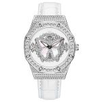 Skeleton Diamond Butterfly Rotating Dial Quartz Women's Watch