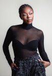 Turtle Neck Mesh Top - 5XL Black